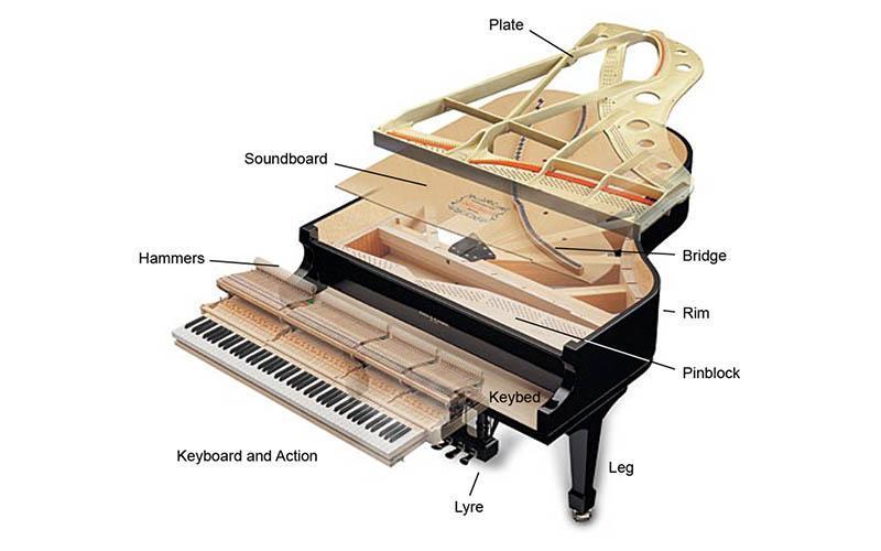 Cấu tạo của đàn piano cơ