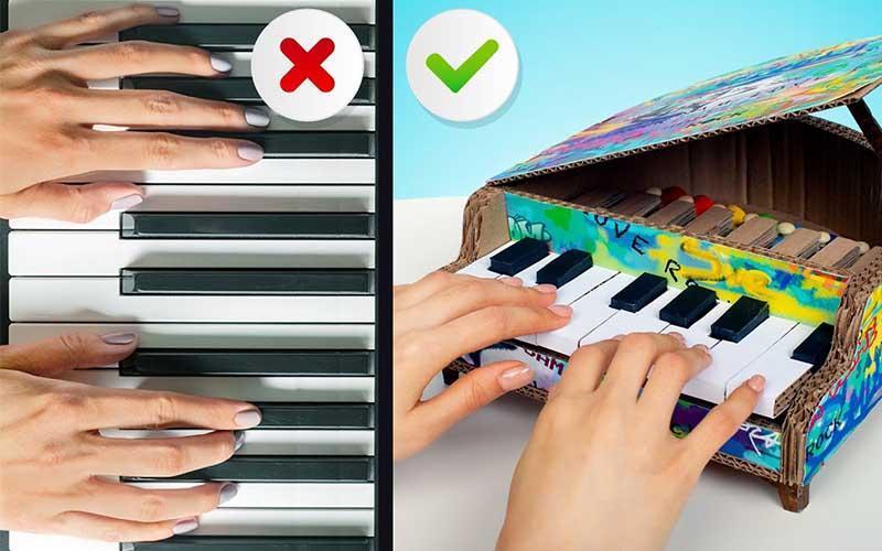 Cách làm đàn piano bằng bìa cứng
