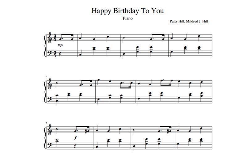 Học các phím đàn và nốt nhạc bài Happy Birthday